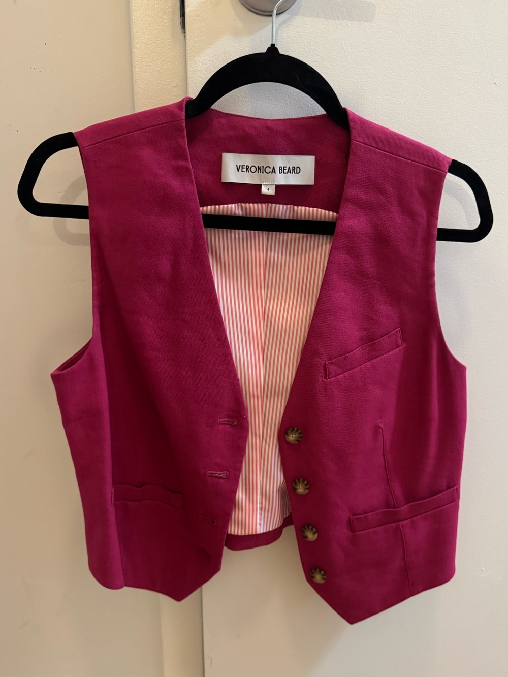 Veronica Beard Fuchsia Pink Vest